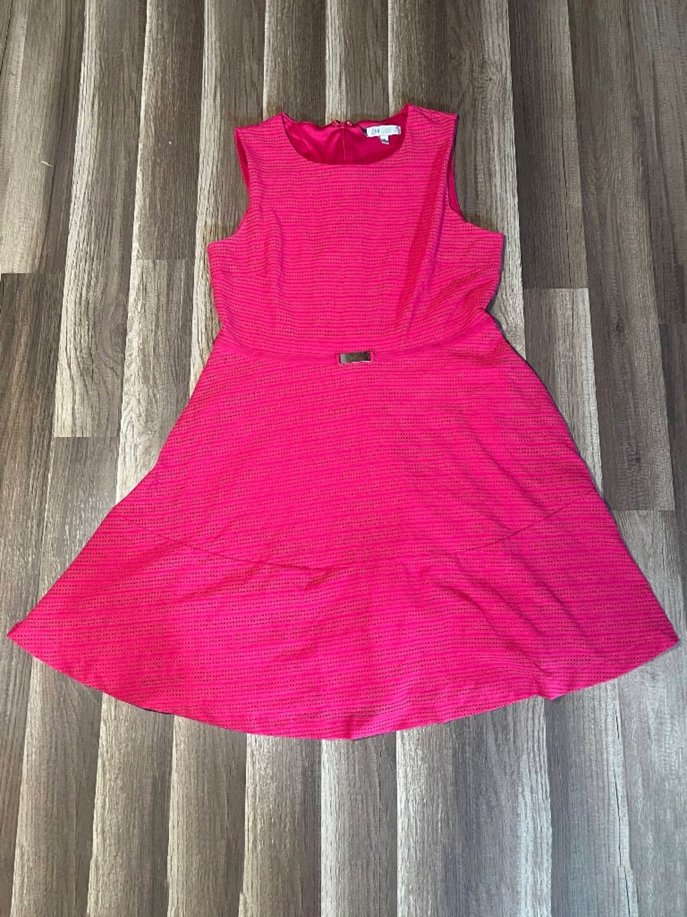Jennifer Lopez Hot Pink Lined sleeveless pointelle fit and flare dress Size 10